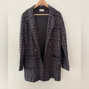 Gray Houndstooth Women's Cardigan